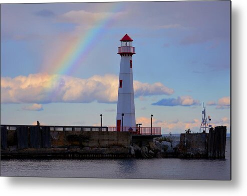 Rainbow Metal Print featuring the photograph Rainbow Over Watwatam Light by Keith Stokes