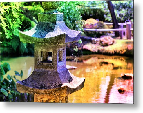 Japanese Garden Metal Print featuring the photograph Rainbow Pagoda by Spencer Hughes