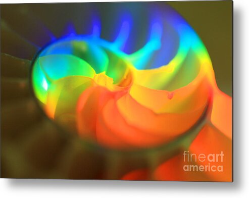 Color Metal Print featuring the photograph Rainbow Spiral by Jeanette French