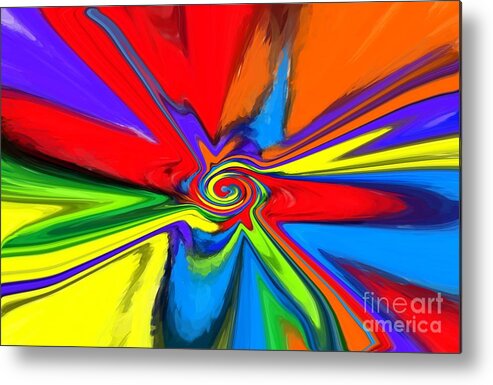 Abstract Metal Print featuring the digital art Rainbow Time Warp by Chris Butler