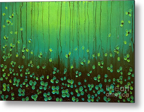 Swirl Metal Print featuring the painting Raining Petals by Preethi Mathialagan