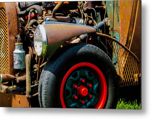 Rod Metal Print featuring the photograph Rat Rod Fender by Ron Roberts