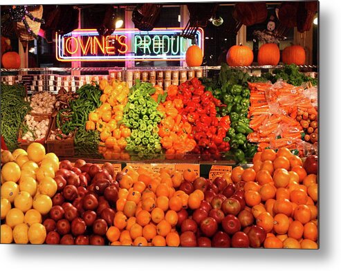 Colorful Metal Print featuring the photograph Reading Terminal Market by Lou Ford