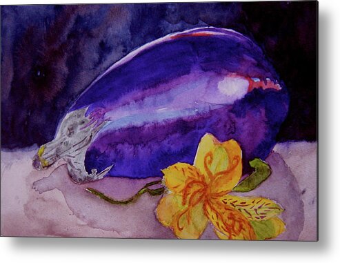 Eggplant Metal Print featuring the painting Ready by Beverley Harper Tinsley