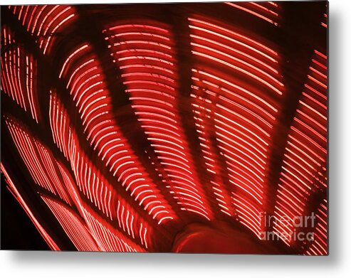 Abstract Metal Print featuring the photograph Red Abstract light 15 by Tony Cordoza
