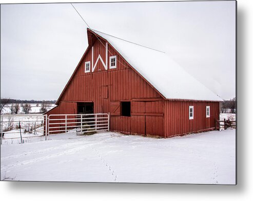 Jay Stockhaus Metal Print featuring the photograph Red Barn by Jay Stockhaus