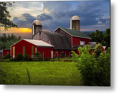 Appalachia Metal Print featuring the photograph Red Barns by Debra and Dave Vanderlaan