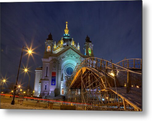  Red Bull Crashed Ice St Paul Metal Print featuring the photograph Red Bull Crashed Ice St Paul 2015 by Wayne Moran