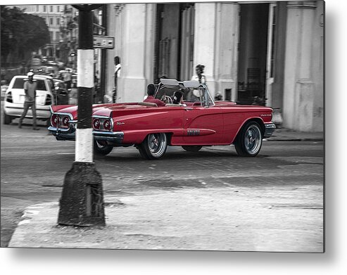  Cuba Metal Print featuring the photograph Red Convertible by Patrick Boening