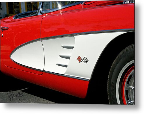 Chevy Metal Print featuring the photograph Red Corvette by Ann Ranlett