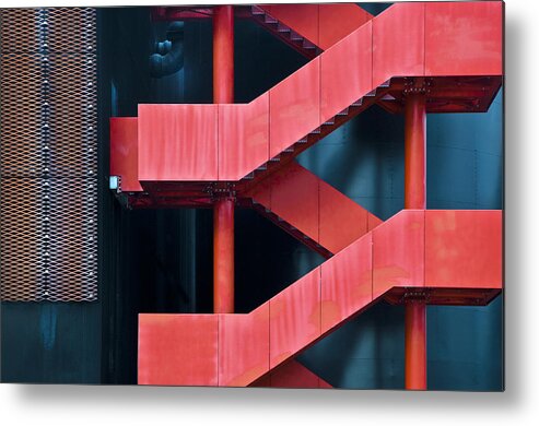 Stairs Metal Print featuring the photograph Red Route by Linda Wride