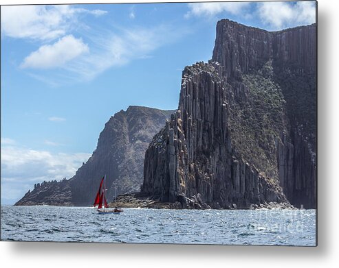 Nautical Metal Print featuring the photograph Red Sails by Jola Martysz