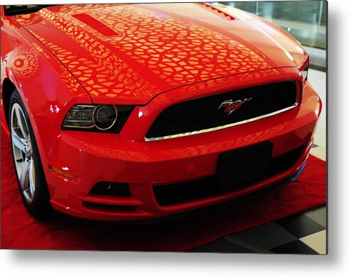 Ford Mustang Metal Print featuring the photograph Red Savage Beauty. 7 Ford Mustang by Jenny Rainbow