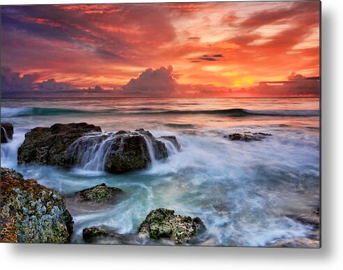 Red Sky At Dawn Metal Print featuring the photograph Red Sky At Dawn by Ann Van Breemen