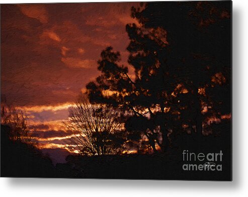 Red Sky At Night Metal Print featuring the photograph Red Sky at Night by Cris Hayes