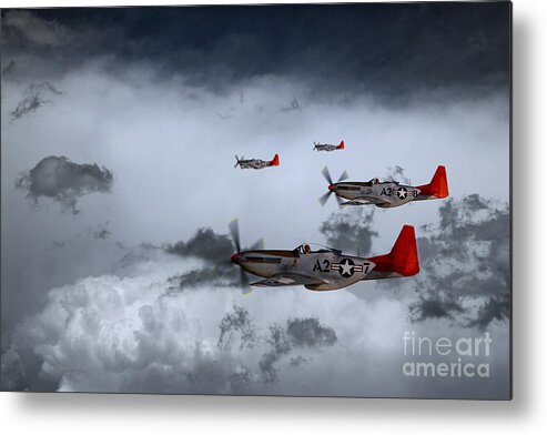 P51 Metal Print featuring the digital art Red Storm by Airpower Art
