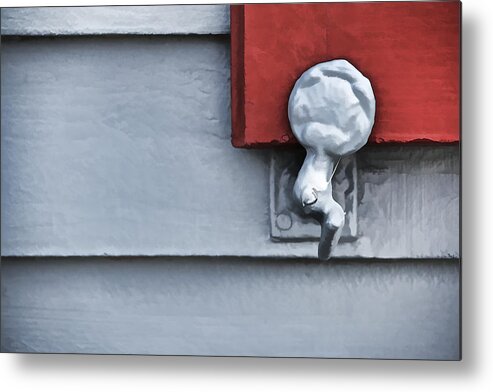 Architecture Metal Print featuring the photograph Red Wood Window Shutter III by David Letts