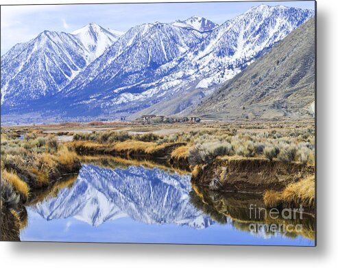 Landscape Metal Print featuring the digital art Reflection from Genoa Ln by L J Oakes