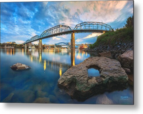 Chattanooga Metal Print featuring the photograph Reflection Rock At Low Water by Steven Llorca