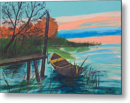 Pond Metal Print featuring the painting Reflections by Cynthia Morgan