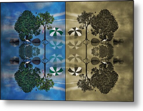 Tree Metal Print featuring the digital art Reflections by Betsy Knapp