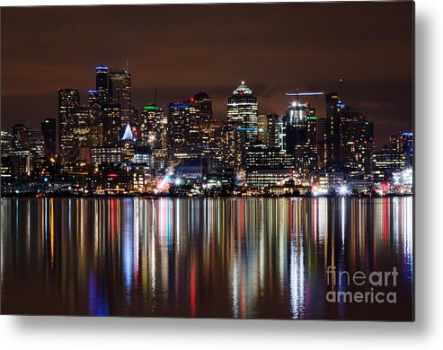 Reflections Metal Print featuring the photograph Reflections In Seattle by Eddie Yerkish