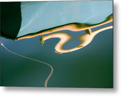 Boat Metal Print featuring the photograph Reflections of Green by Heidi Farmer