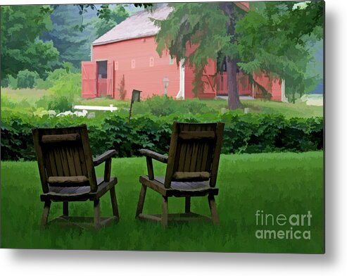 Chairs Metal Print featuring the digital art Resting Spot by Jayne Carney