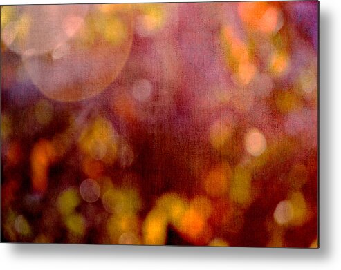 Abstract Metal Print featuring the photograph Rich Red Bokeh by Randi Kuhne
