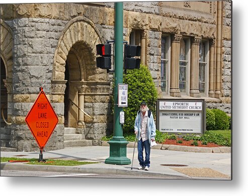  Metal Print featuring the photograph Right Lane Closed by Steve Breslow