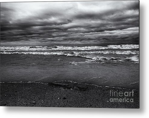 Black And White Seascape Metal Print featuring the photograph Riptide by Dan Hefle
