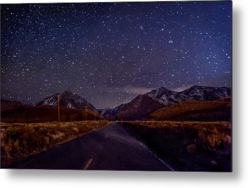 Night Metal Print featuring the photograph Road to Convict Lake by Cat Connor