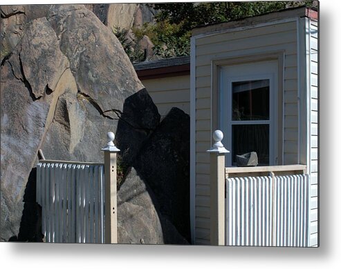 Rock Metal Print featuring the photograph Rock and Door by Douglas Pike