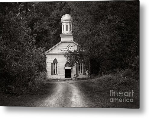 Rodney Baptist Church Metal Print featuring the photograph Rodney Baptist Church Rodney Mississippi by T Lowry Wilson