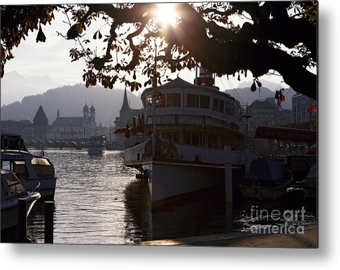 Lake Luzern Metal Print featuring the photograph Romantic Afternoon Scenic in Lucerne by George Oze