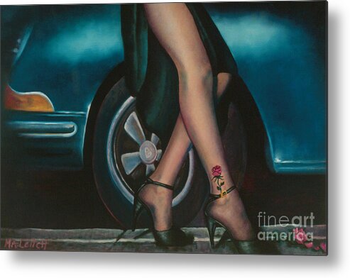 Legs Metal Print featuring the painting Rose Tattoo by Mary Ann Leitch