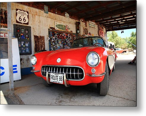 66 Metal Print featuring the photograph Route 66 Corvette 2012 by Frank Romeo