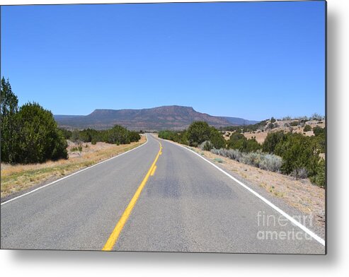 Route 66 Metal Print featuring the photograph Route 66 in New Mexico by Cat Rondeau