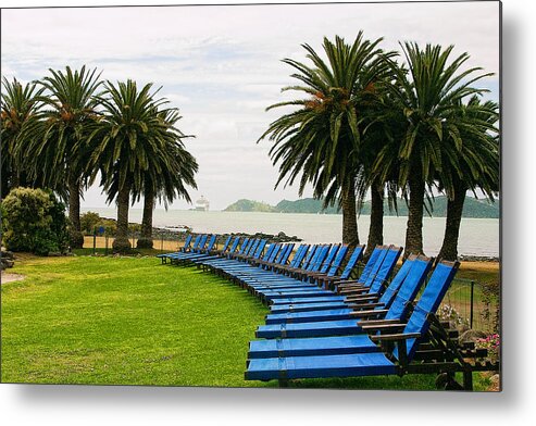 Foreign Metal Print featuring the photograph Row of Blue by Linda Phelps