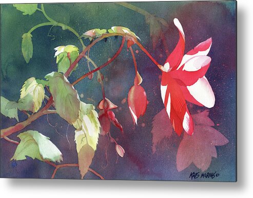 Kris Parins Metal Print featuring the painting Ruby Begonia by Kris Parins