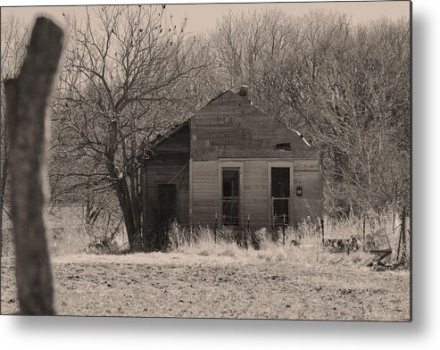 House Metal Print featuring the photograph Rural Abandonment In Sepia by Barbara Dean