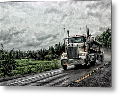 Hdr Metal Print featuring the photograph Rushing Truck by Becca Buecher