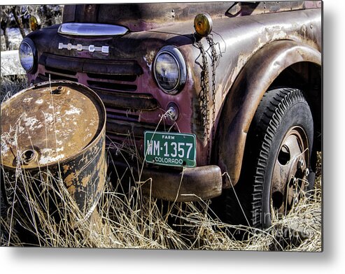 Colorado Metal Print featuring the photograph Rusty Truck and Barrel by Timothy Hacker