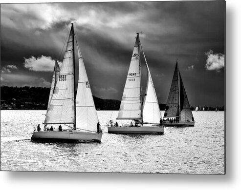 Sailboat Metal Print featuring the photograph Sailboats and Storms by Photography By Sai
