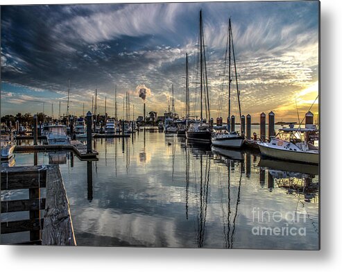 Fernandina Beach Metal Print featuring the photograph Sailboats At Marina by Scott Moore