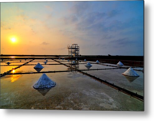 Tranquility Metal Print featuring the photograph Salt Field by Photo By Vincent Ting