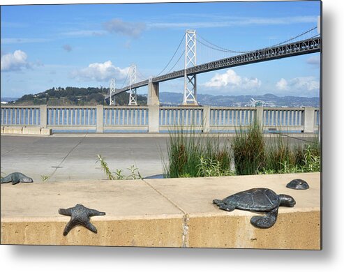 San Francisco Metal Print featuring the photograph San Francisco Bay Bridge by Diane Lent
