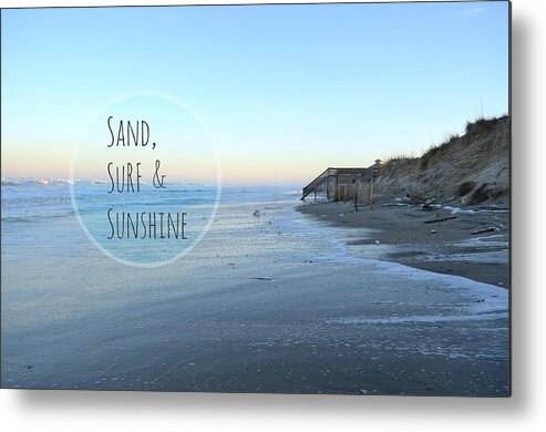 Beach Metal Print featuring the photograph Sand Surf Sunshine by Robin Dickinson