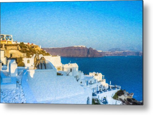 Oia Metal Print featuring the painting Santorini Grk4163 by Dean Wittle