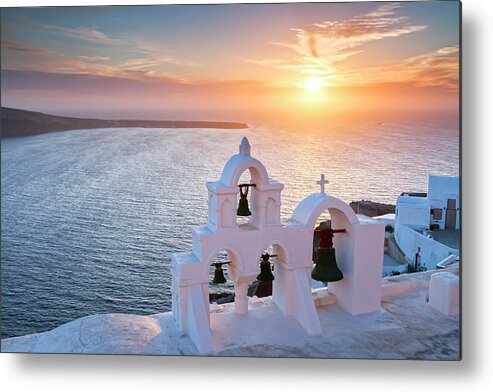 Tranquility Metal Print featuring the photograph Santorini Sunset by Evgeni Dinev Photography